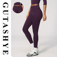 Fitness Leggings High Rise Hip Lift Brushed Soft Material For Ladies Outdoor Elastic Slim Fit Outer Wear Sports Tight Pants