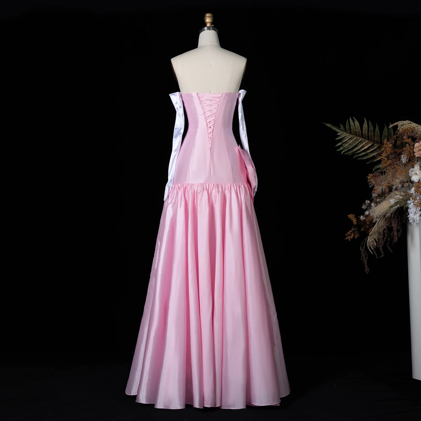 Sharon Said Women' s Elegant Evening Party Dress with Gloves 2026 Simple Wedding Birthday Prom Gowns with Bow SF167 Customized