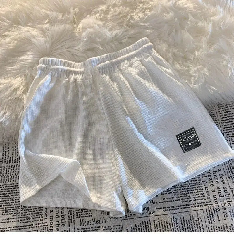 2025 Summer New Women Waffle Comfortable Leisure Sports Shorts Loose Outdoor Cycling Camping Hiking Mountaineering Shorts