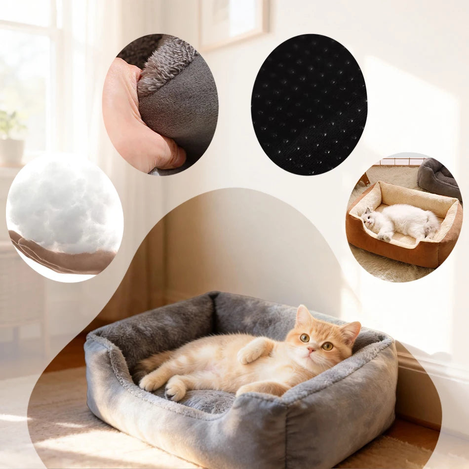 Bed for Cats Pet Products Cushions Kitten Winter Accessories Dog All Houses Supplies Things Accessory Habitats Basket House Beds
