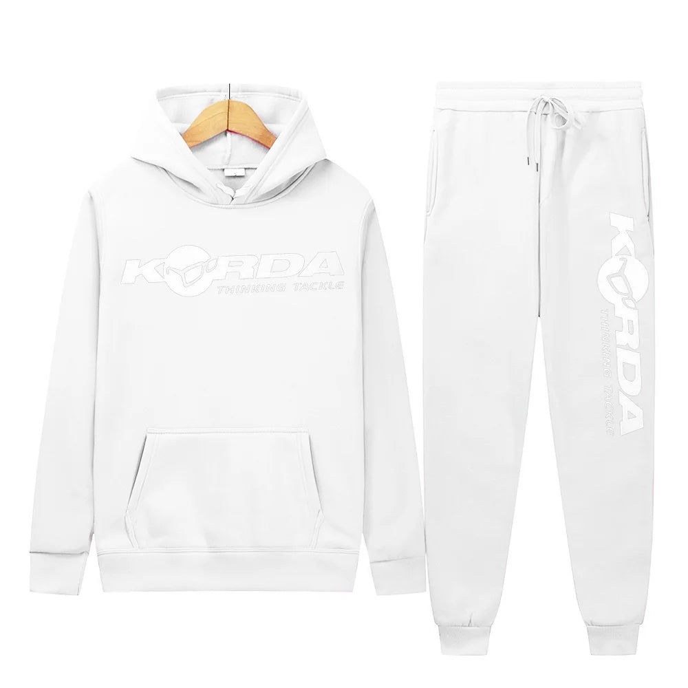 Men's Women 2Pcs Sets Fleece Sweatshirt Hoodies Pants Korda Inspired Tribute Male Sportswear Tracksuits Unisex Ensemble Homme