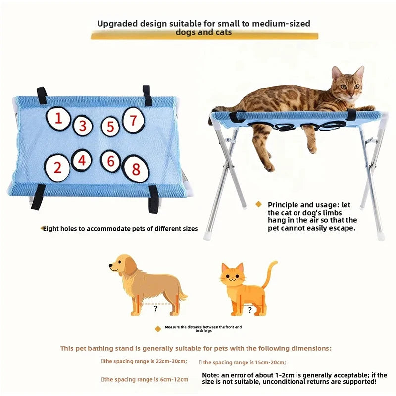 Pet Grooming Bed Portable Detachable Pet Bath Hammockstand Soft Breathable Mesh Support Rack Pet Drying For Cats And Small Dogs