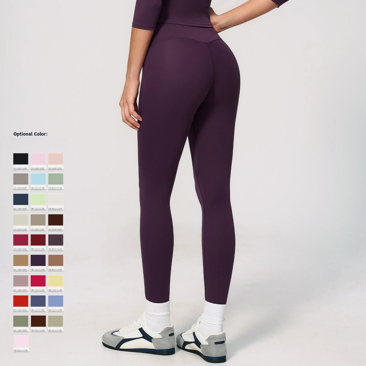Fitness Leggings High Rise Hip Lift Brushed Soft Material For Ladies Outdoor Elastic Slim Fit Outer Wear Sports Tight Pants