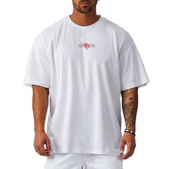 Men's Running T-Shirts Oversized Loose Sports Half Sleeve T Shirts Summer Mesh Quick Dry Fitness Workout Just Gym Clothing