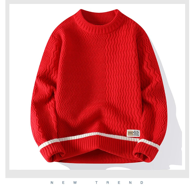 Men Casual Comfortable Warm Sweaters men round neck  Solid knitwear Men's High-Quality Fashion Trend Sweater 2025 Autumn/Winter