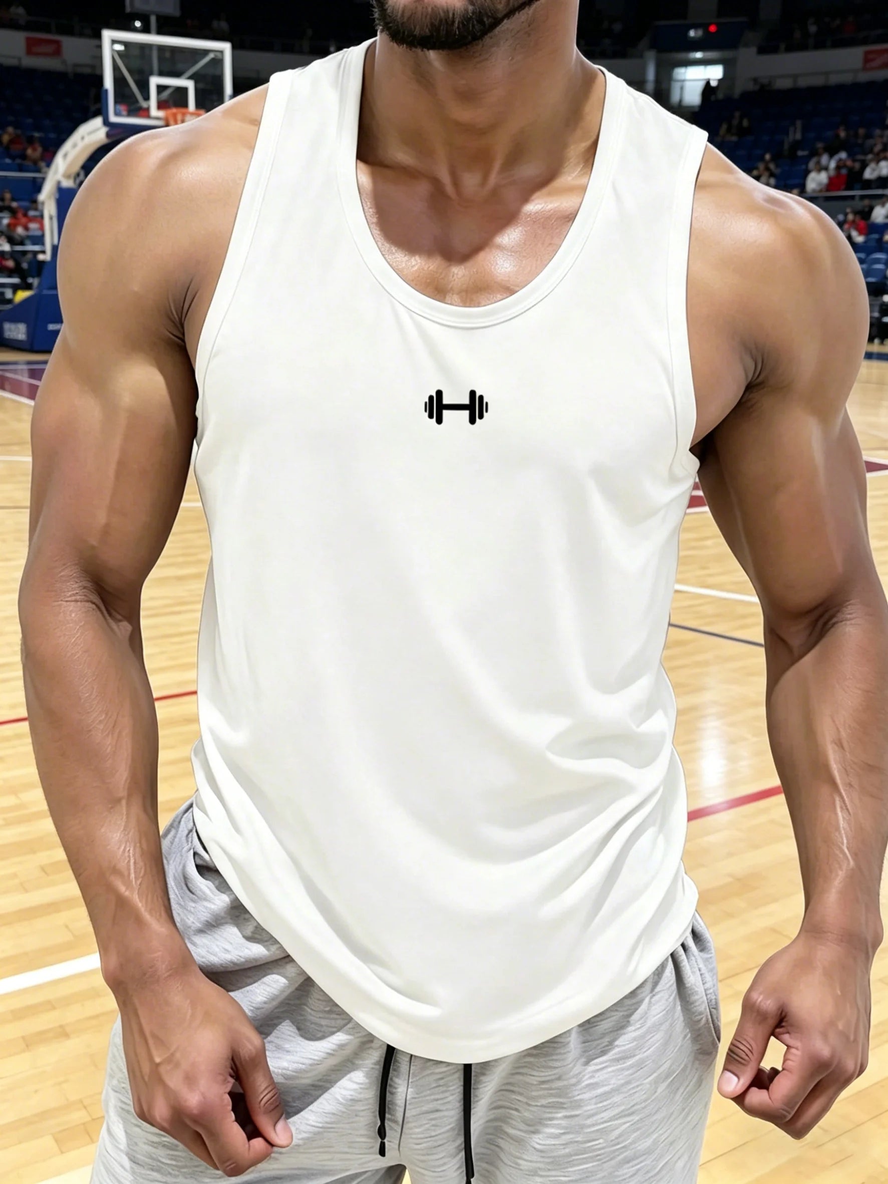 Men's Quick Dry Gym Tank Top Sleeveless Breathable Workout Shirt Fitness Muscle Tee for Training Running Summer