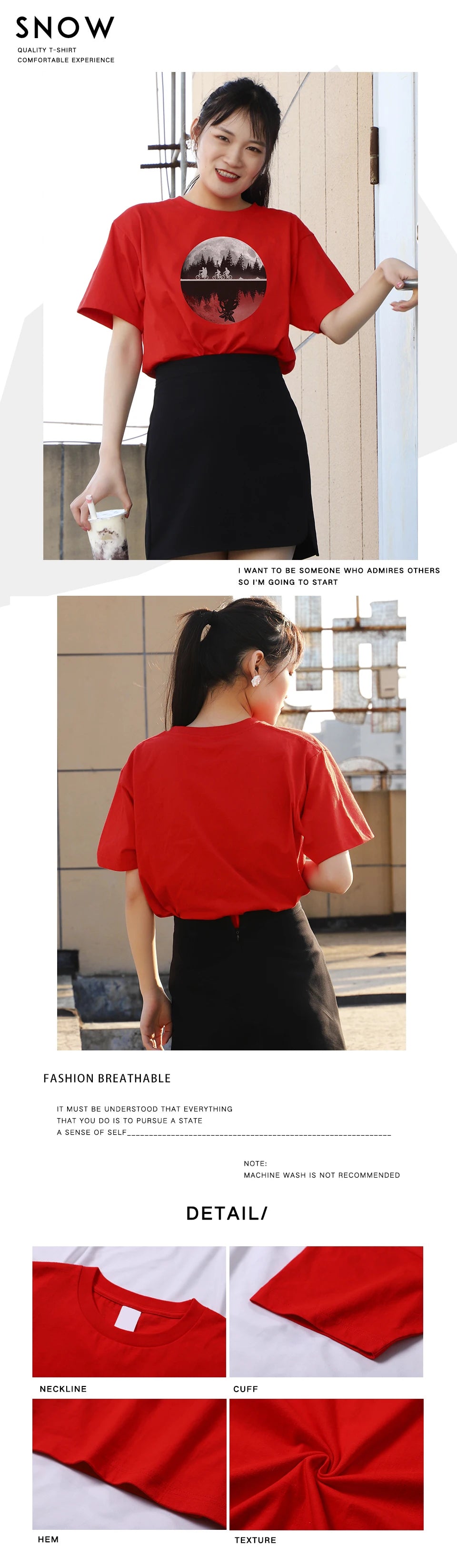 Streetwear Cartoon Print Women Tee