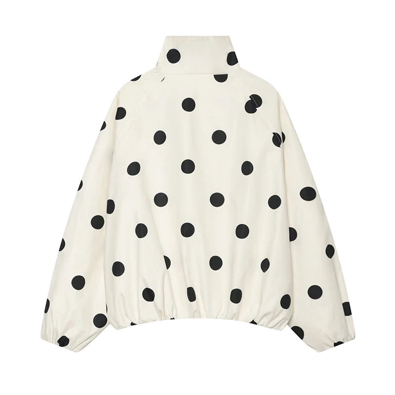 Women's Jackets Fashion Polka Dot Jacket Autumn Women Long Sleeve Loose Jackets Coats Streetwear Female Outerwear Tops