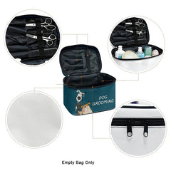 Zipper Pet Grooming Storage Bag, Portable Waterproof Dog Cat Accessory Box for Home Travel, Multifunctional Organizer for Pet Gr