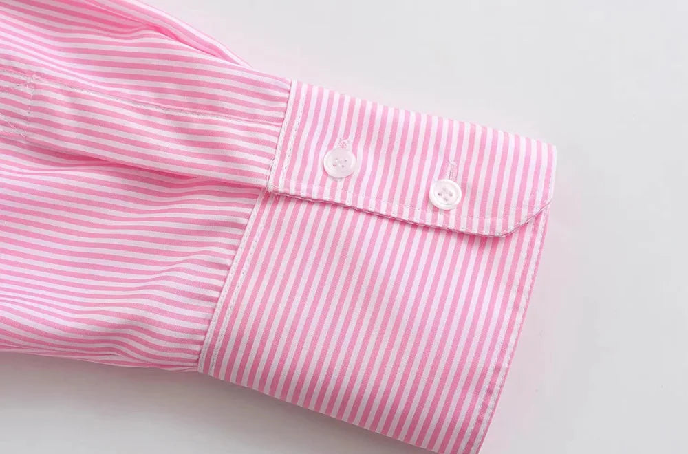 Striped Loose Casual Shirt Women