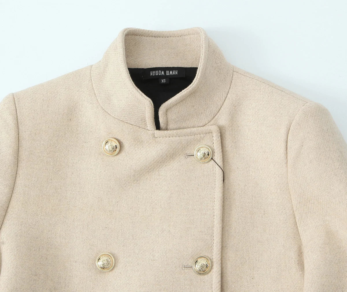 Retro Black Wool Long Coat