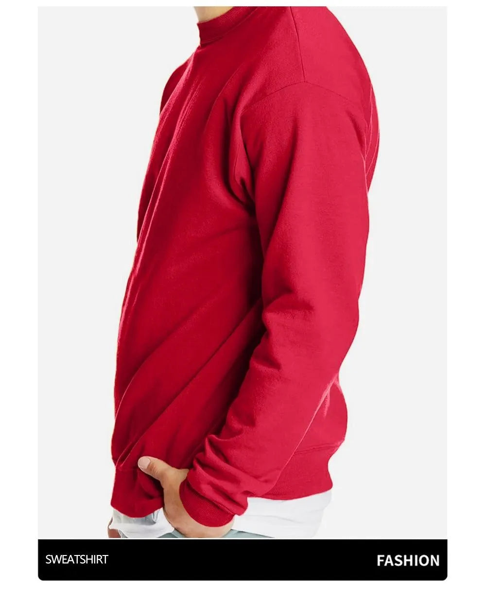 Men'S Solid Sweatshirts Autumn Winter Loose Fleece Soft Hoodies Basics Crewneck Warm Sportswears Street Casual Mens Clothes