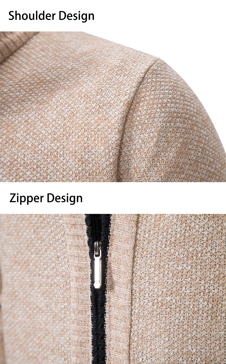 Stand Collar Fleece Zip Cardigan