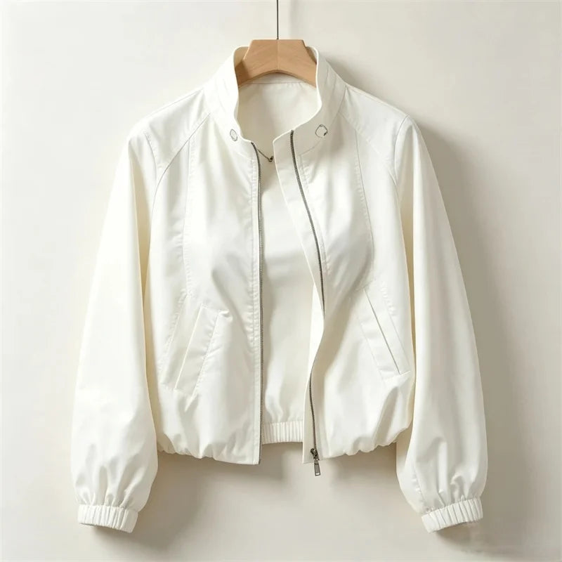 Women's Coat Tops 2026 Spring Autumn New Jacket Fashion Stand Up Collar Short Thin Casual Jacket Tops Assault Outerwear Female