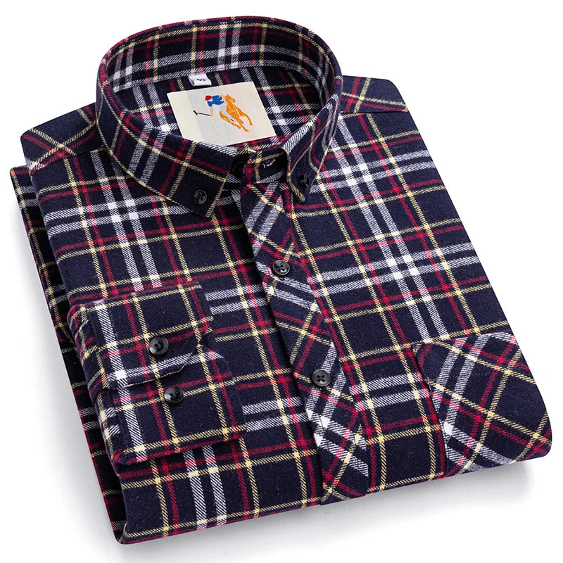 Classic Cotton Plaid Casual Shirt