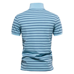Striped Embroidered Cotton Summer Polo