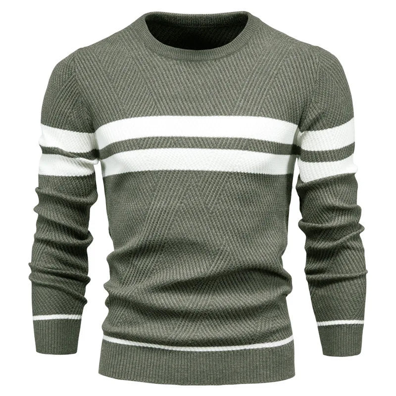 Patchwork Slim Knit Pullover