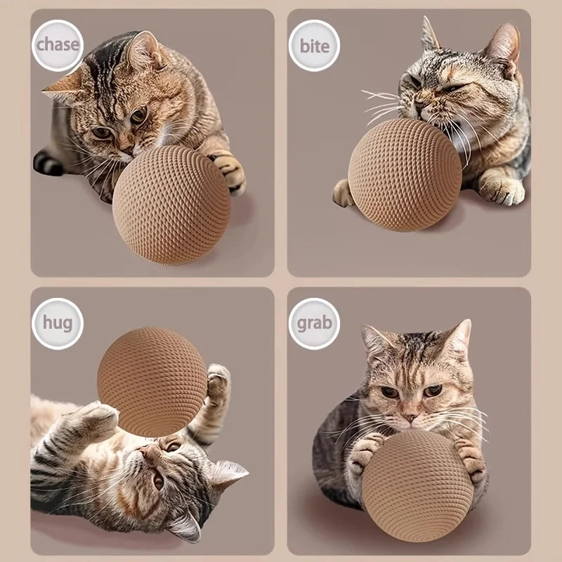 Large Sisal Cat Ball Toy, Interactive Self-Amusing Scratcher, Chew & Teeth Cleaning Toy for Kittens, Indoor Cats