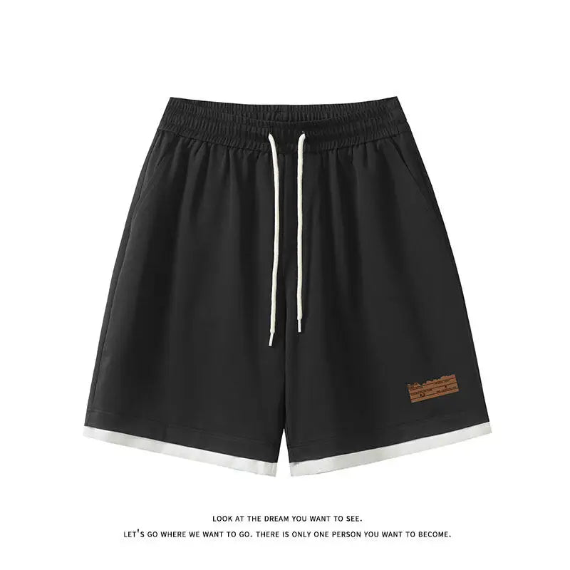 Men's Trendy 2-Piece Streetwear Co-ord Solid Color Short Sleeve T-Shirt And Drawstring Elastic Waist Shorts Set 5XL