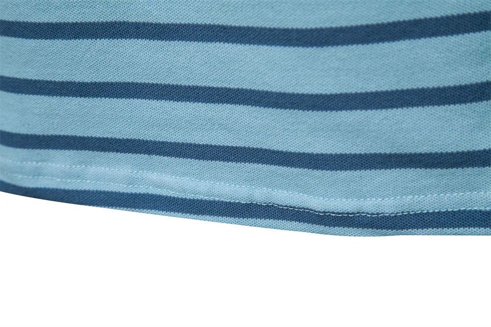Striped Embroidered Cotton Summer Polo