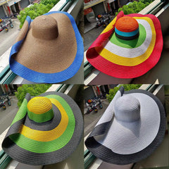 60cm Oversized Foldable Straw Sun Hat