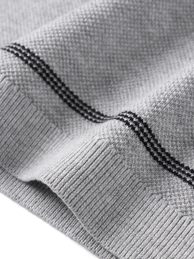 Oversize Striped Knit Summer Polo