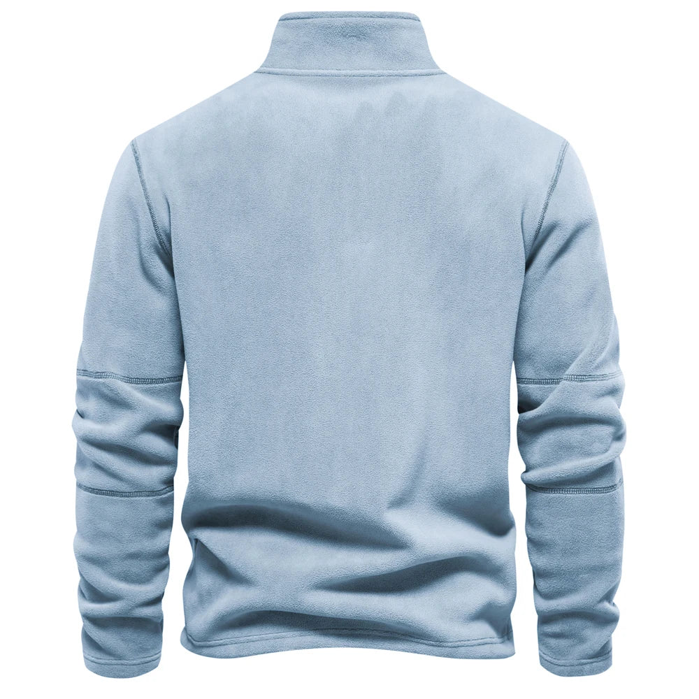 Thick Fleece Zip Neck Pullover