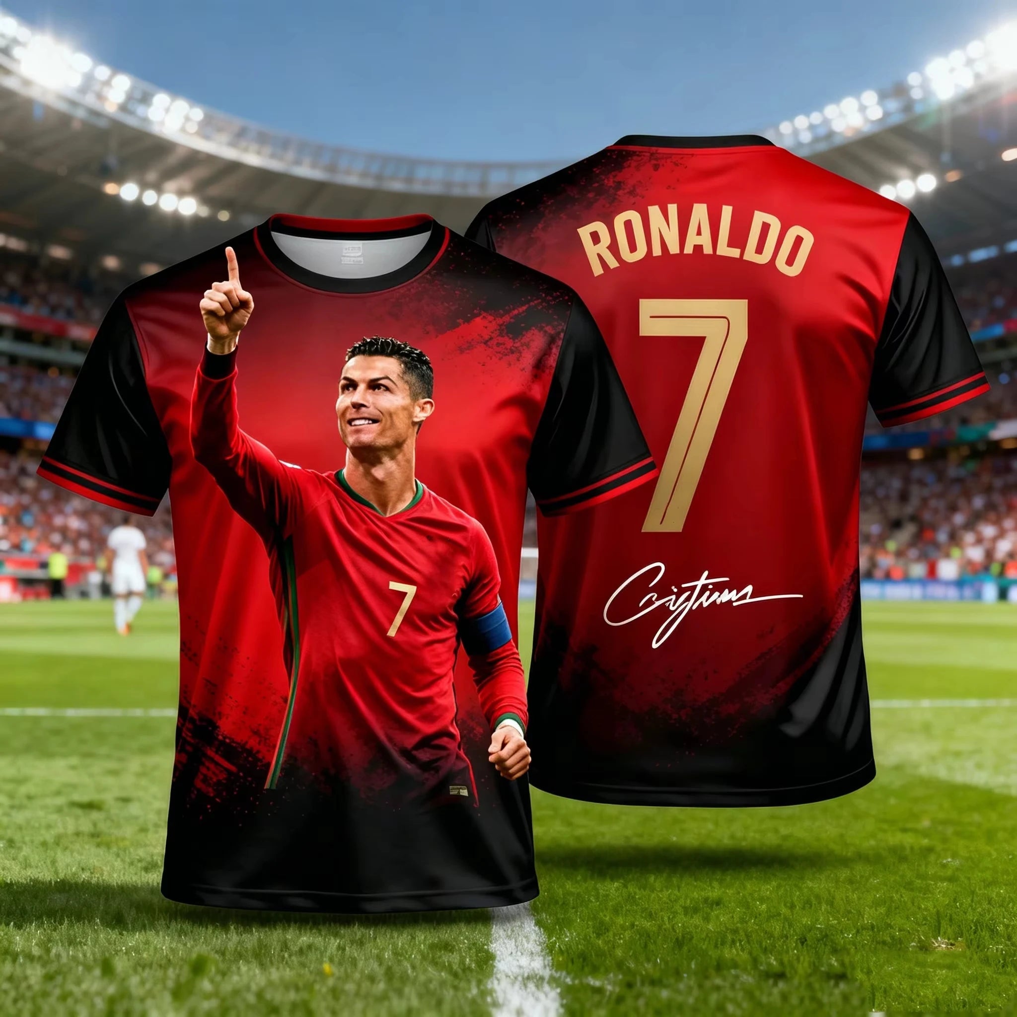 2026 Ronaldo 7 Football Jersey Chatgpt Ai Style Adults and Kids Fan Edition Summer Soccer Training Tops Comfortable Sportswear