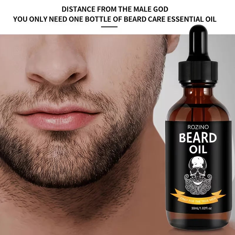 【Moisturizing and Oil-Controlling for All Seasons, Instantly Moisturizes and Softens】1.01 oz Men's Beard Care Oil: Use Once to Make Beard Smooth, Strong, Nourish the Roots, Provide Long-Lasting Hydration, and Leave a Last