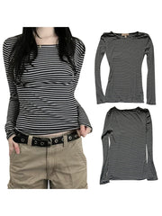 Striped Slim Long Sleeve Tee