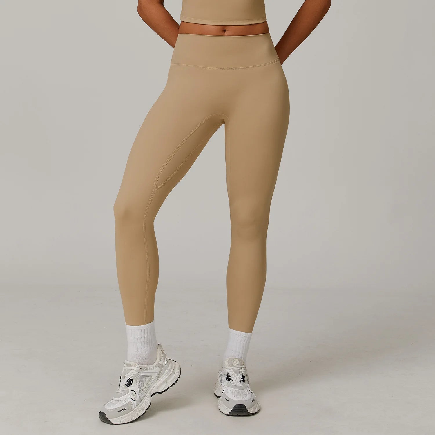 Fitness Leggings High Rise Hip Lift Brushed Soft Material For Ladies Outdoor Elastic Slim Fit Outer Wear Sports Tight Pants