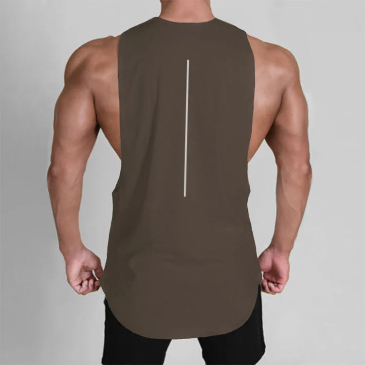 Men's Gym Clothing Summer Casual Tank Top Bodybuilding Sleeveless Shirt Sports Quick Dry Fitness Vest Workout Running Undershirt
