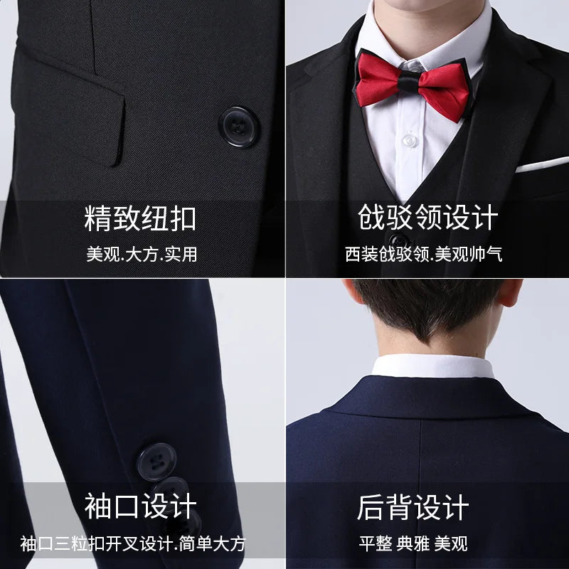 Formal Kids Plaid Tuxedo Suit