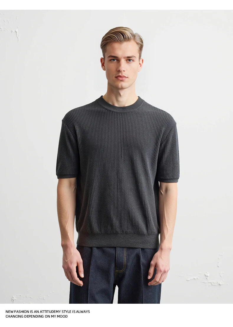 Knitted Smart Casual Tee Men
