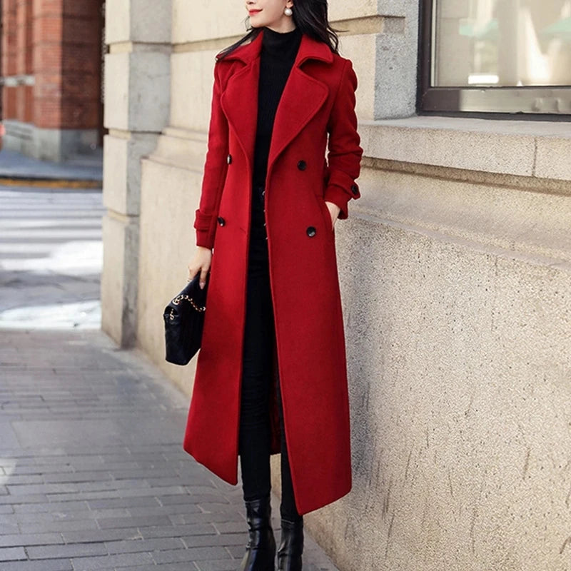 Korean Long Wool Winter Coat