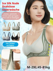 Women's Sports Bra AntiSagging Adjustable Small Breasts Love Heart Color Collision  Seamless High Elasticity Lift Shapewear