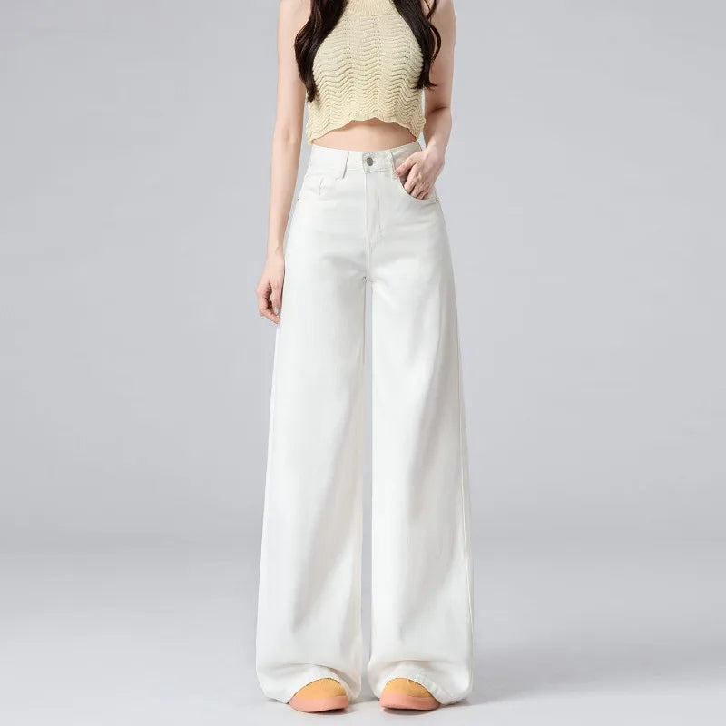 Women's Lightweight Wide Leg Straight-Leg Jeans Stylish and Comfortable Denim Pants for Effortless Fashion Summer Thin Trousers