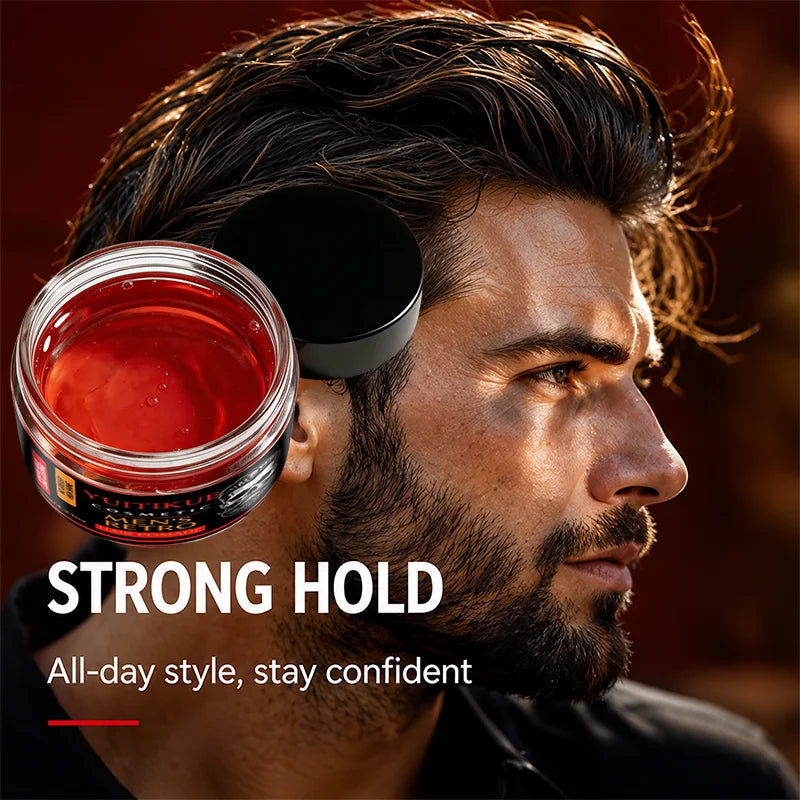 YUITIKUE Men Retro Hair Pomade 120g Strong All Day Hold Windproof Hairstyle No Greasy High Shine Hair Styling Wax For Men