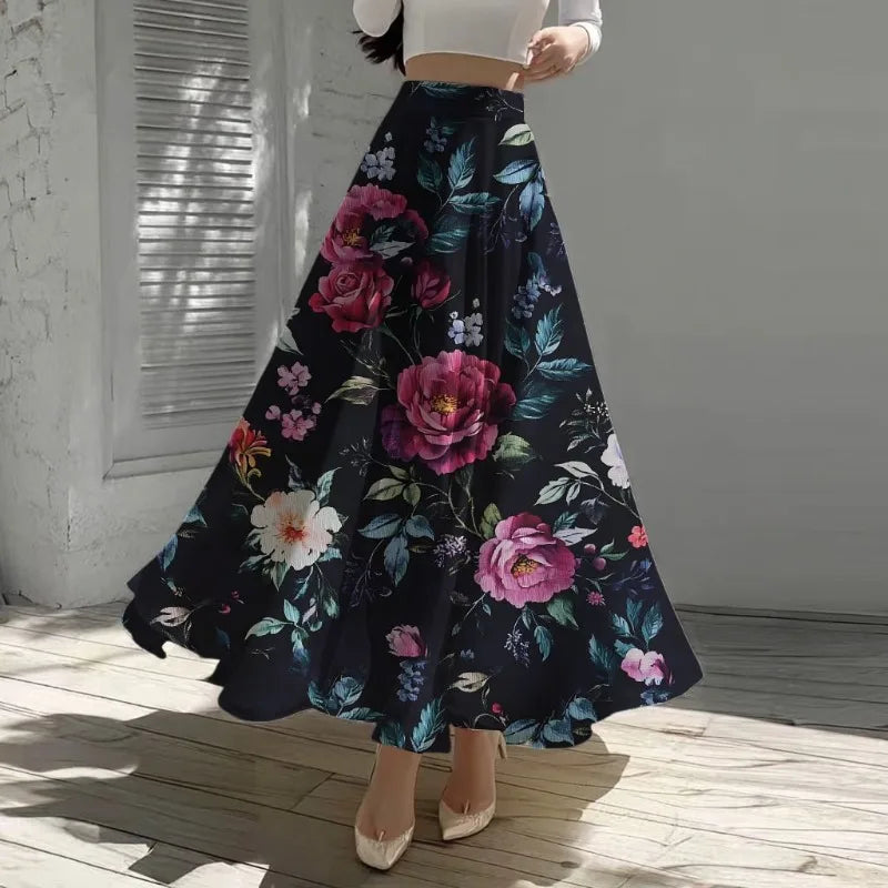 Women's Skirts Niche Specialty Fancy Skirts Versatile Bot Large Swings Fashionable Floral Skirts