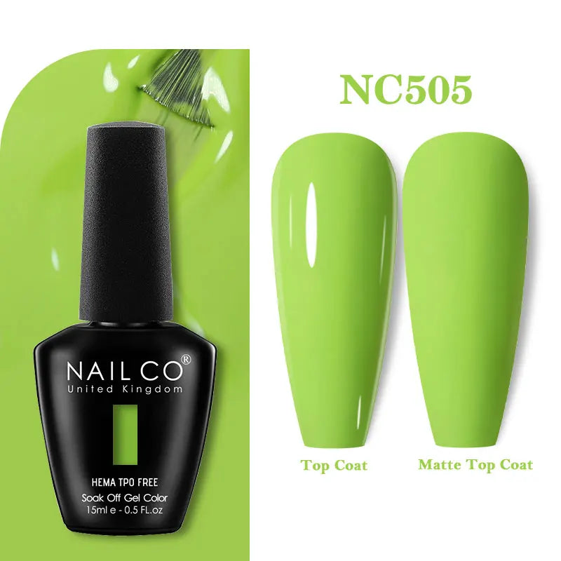 NAILCO 333 Colors Gel Nail Polish Semi Permanent Varnishes Nails Art Design Hybrid Soak Off Top Base Coat UV Gel Manicure 15ml
