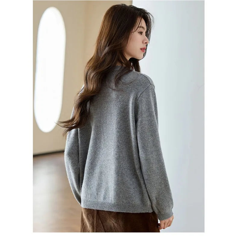 Classic Gray Winter Knit Pullover