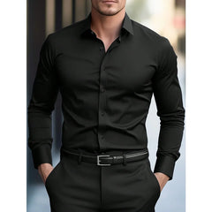 Smart Casual Elastic Shirt Men