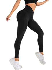 Women's Leggings Workout Cross Waist Elastic Bubble Butt Fitness Seamless Yoga Sports Tight Pants