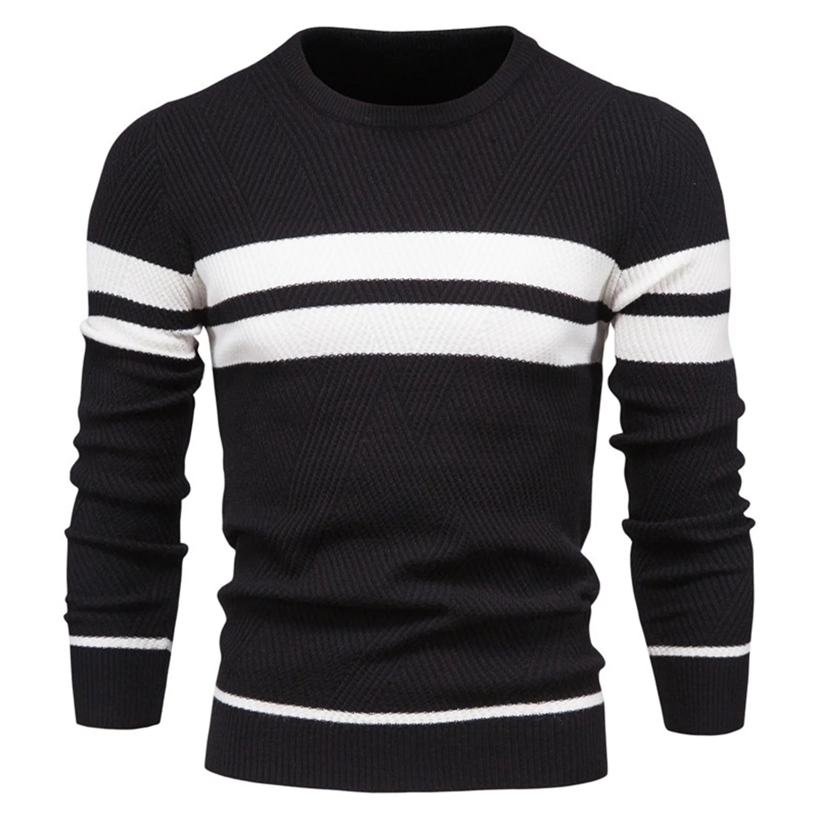 Slim Striped Knit Pullover