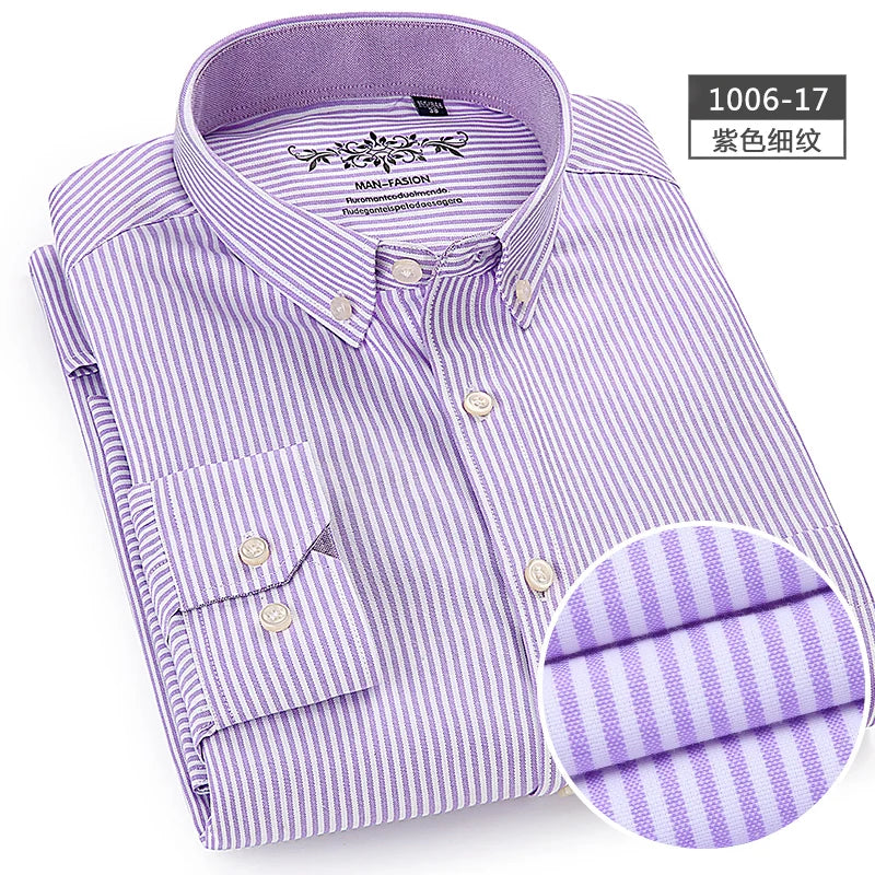 Slim Striped Office Shirt Men