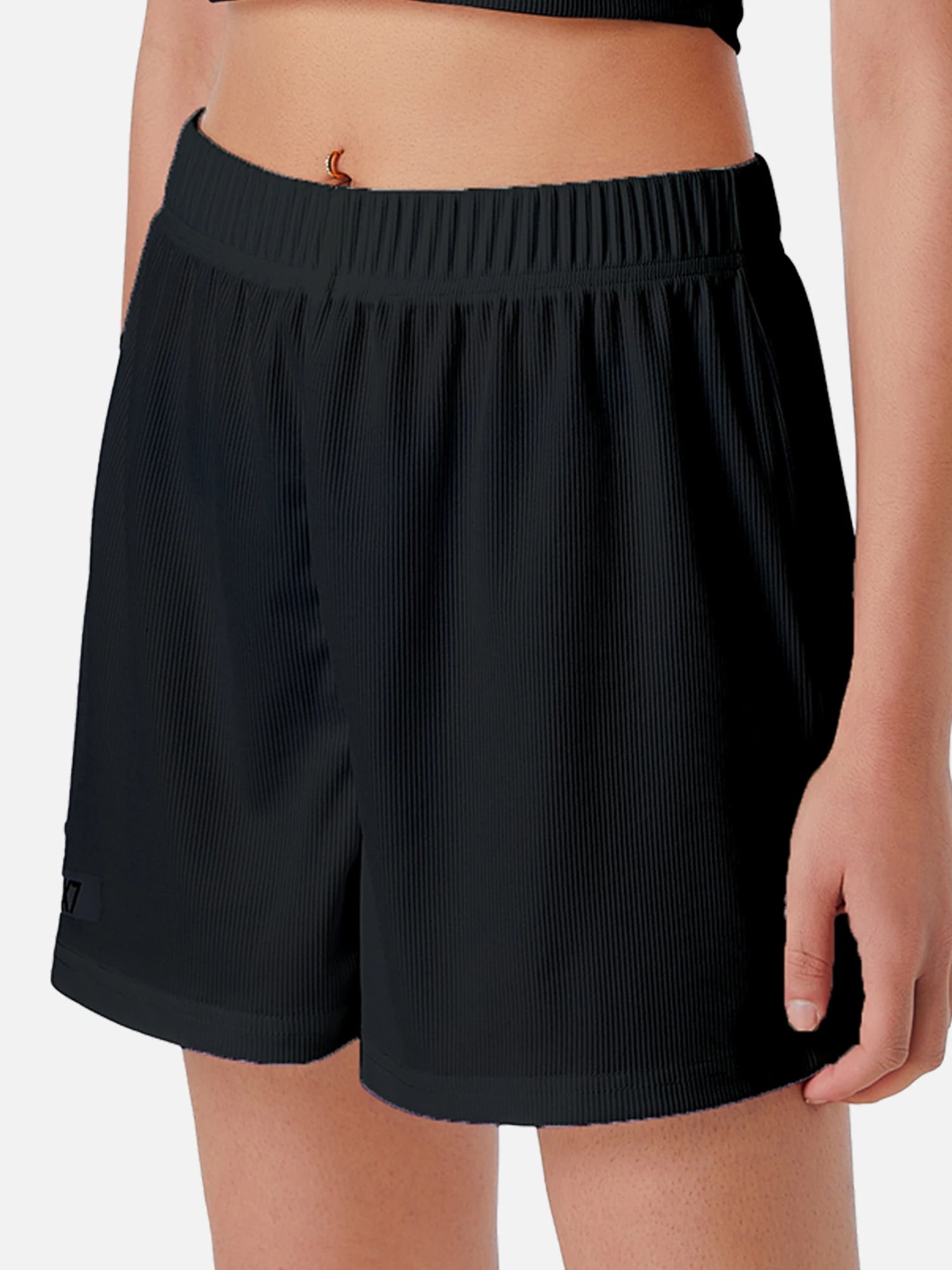 Casual Shorts Women 2024 New Summer Simple Comfortable Elastic Waist Cool Breathable Solid Color Casual Sports Five Quarter Pant