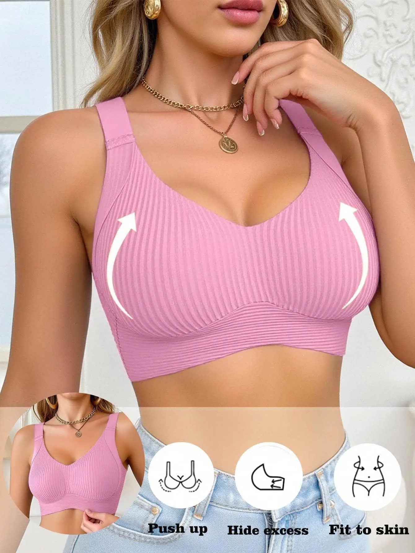 Sport Everyday Bras for Women Full Cup Seamless Push Up Female Underwear Adjustable Stretch Shoulder Straps Bralette Underwear