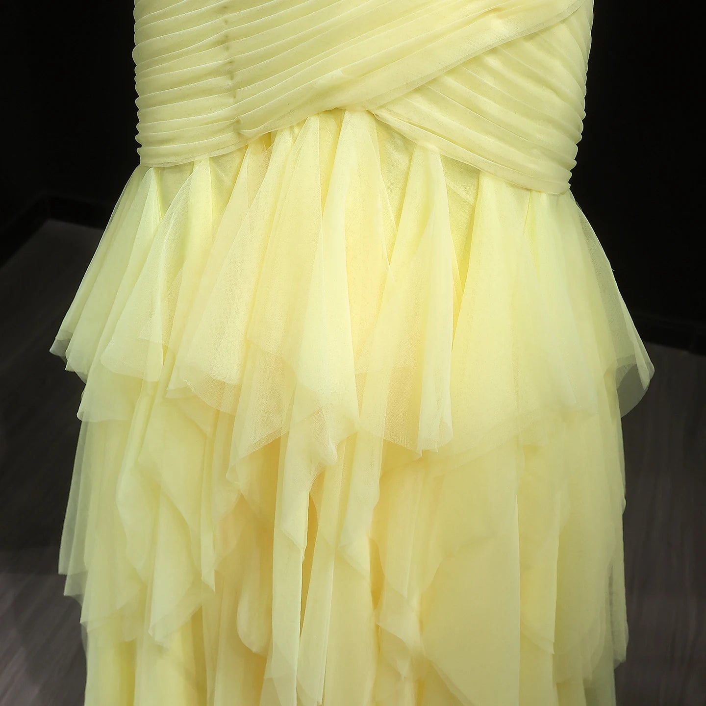 Yellow Halter Satin Evening Gown