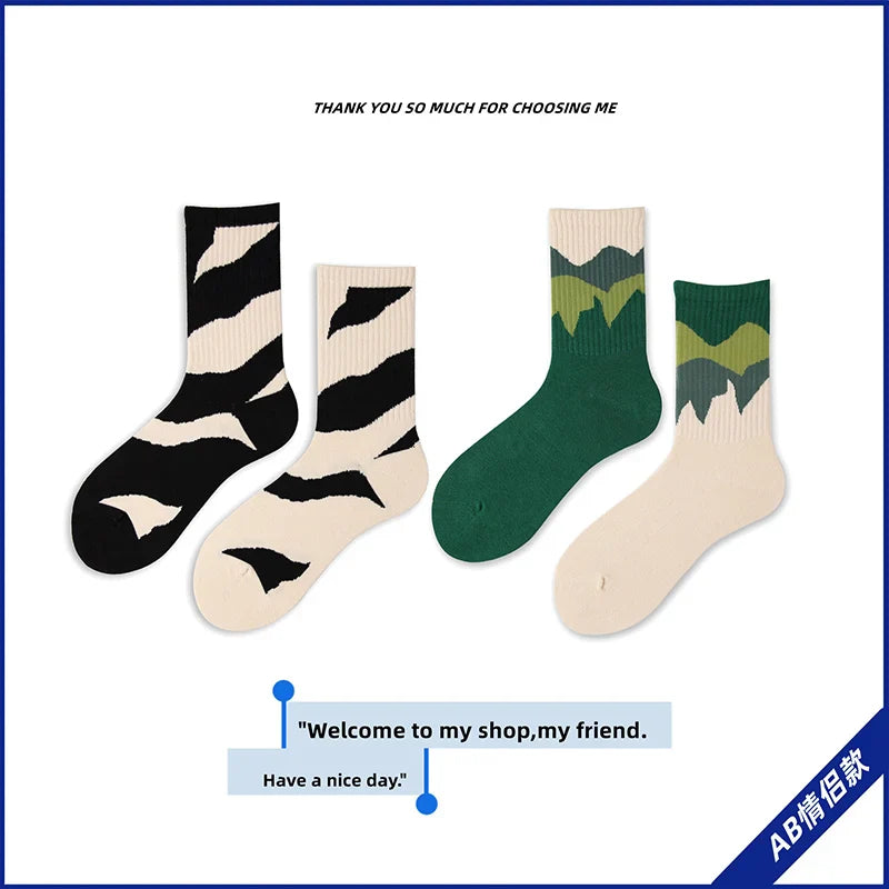 Asymmetrical Street Style Crew Socks