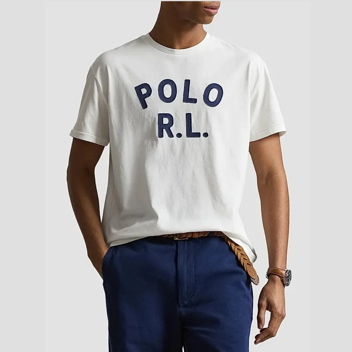 Polo Classic-Fit Logo Cotton T-Shirt Graphic Printing High-end Luxury Unisex Style Both of Men and Women